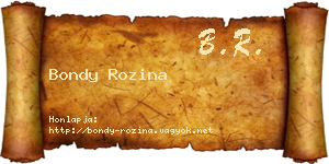 Bondy Rozina névjegykártya